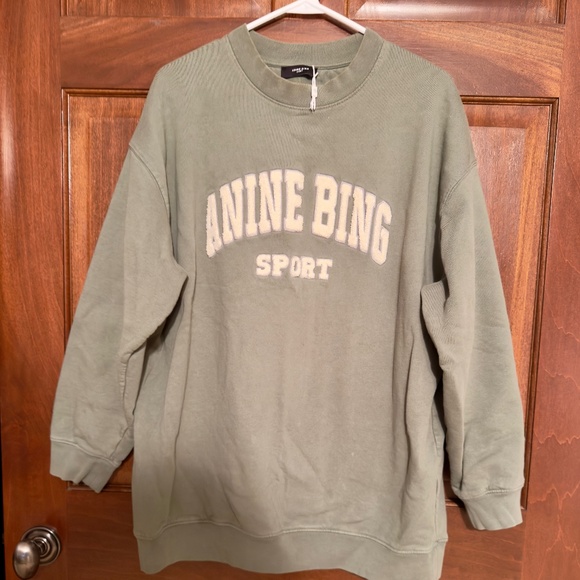 Anine Bing Tops - Anine Bing Sport oversized sweatshirt Small Olive Green